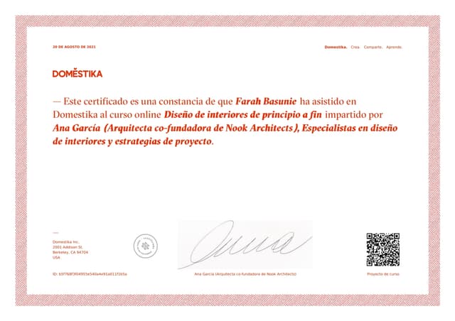 Horizontal certificate